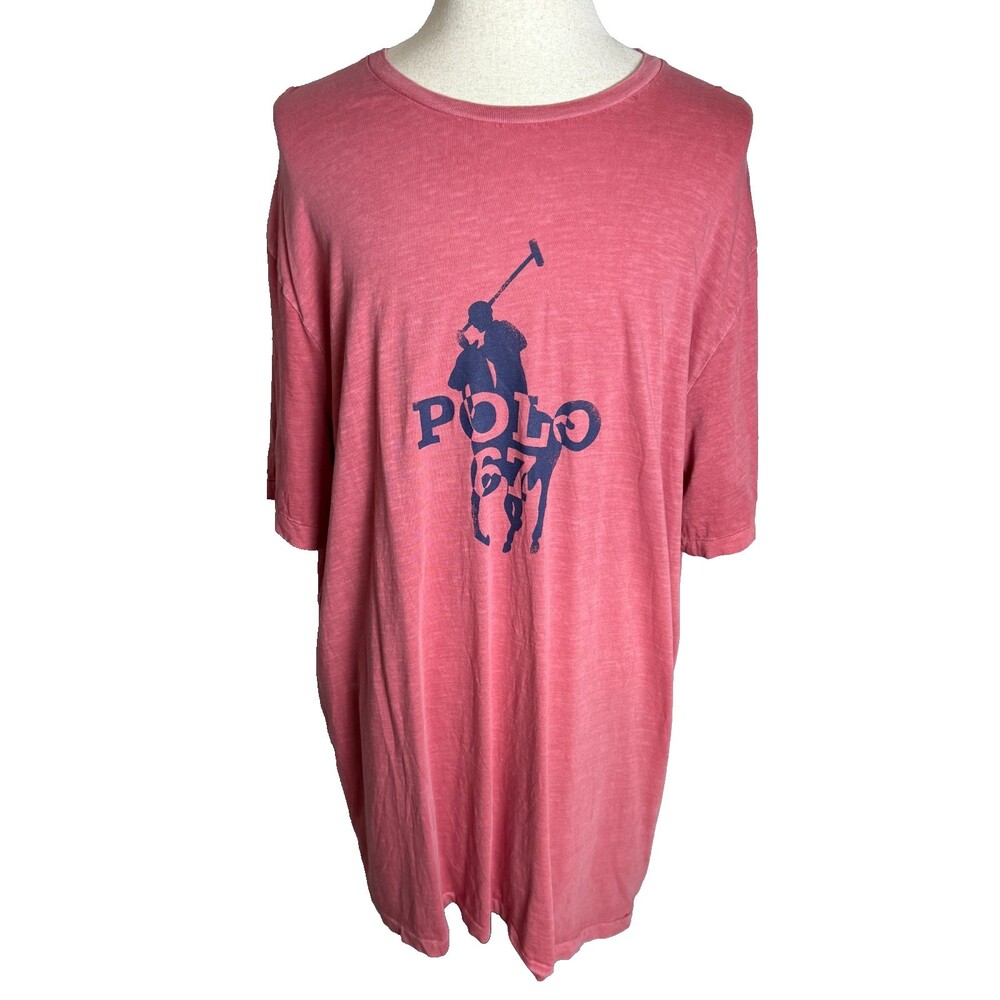 Polo Ralph Lauren BIG PONY Logo Slub Jersey T-Shirt Sz 2XLT Tall Stamped Effect - Picture 2 of 15